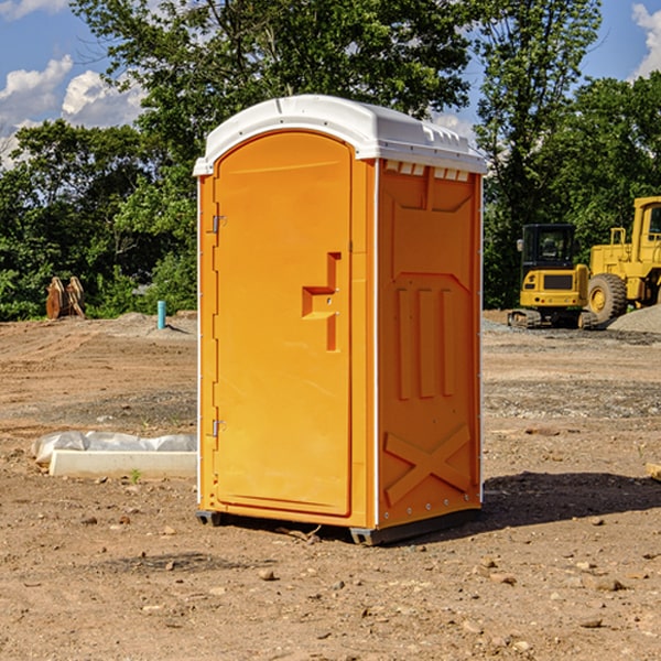 how often are the porta potties cleaned and serviced during a rental period in Coe